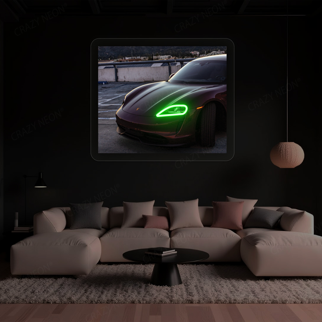 Taycan Headlight Neon Artwork Sign