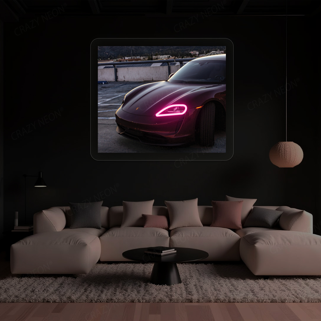 Taycan Headlight Neon Artwork Sign