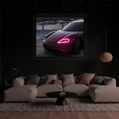 Taycan Headlight Neon Artwork Sign