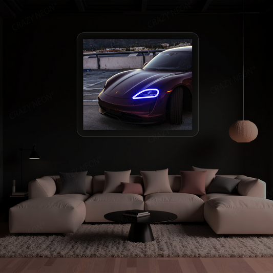 Taycan Headlight Neon Artwork Sign