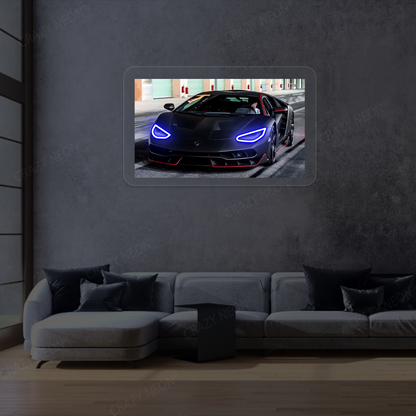 Lambo Centenario Headlight Neon Artwork Sign