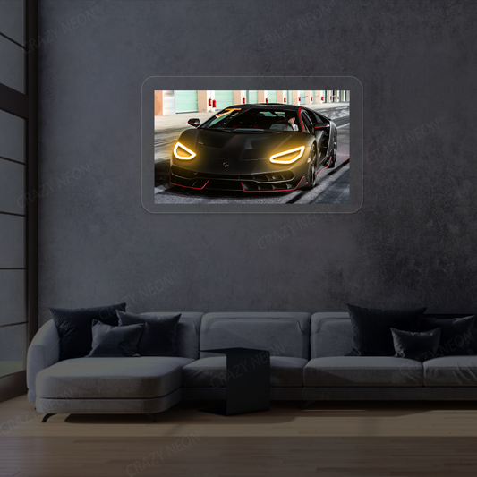 Lambo Centenario Headlight Neon Artwork Sign