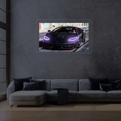 Lambo Centenario Headlight Neon Artwork Sign