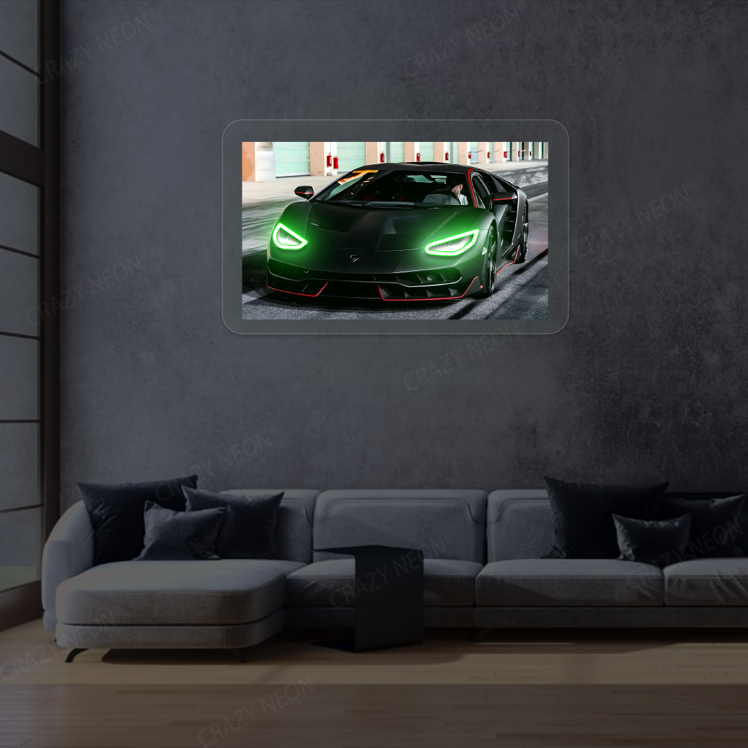 Lambo Centenario Headlight Neon Artwork Sign