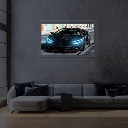 Lambo Centenario Headlight Neon Artwork Sign