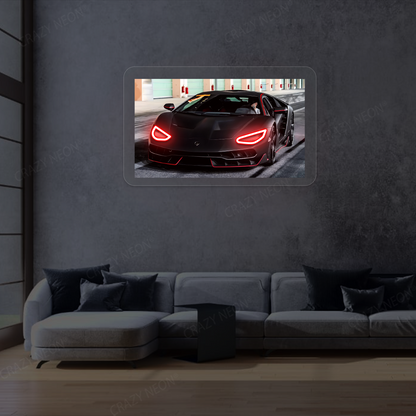 Lambo Centenario Headlight Neon Artwork Sign