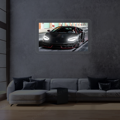 Lambo Centenario Headlight Neon Artwork Sign