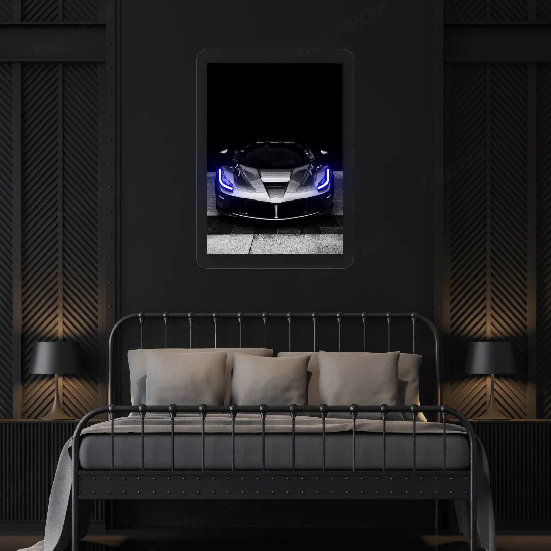 LaFerrari Hypercar Headlight Neon Artwork Sign