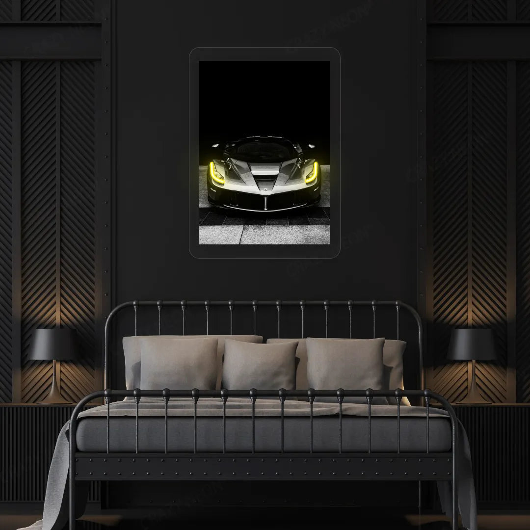 LaFerrari Hypercar Headlight Neon Artwork Sign