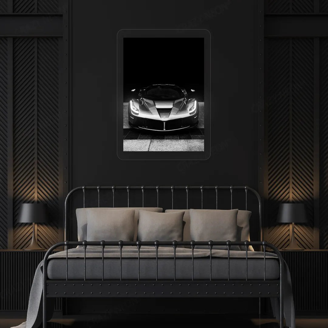 LaFerrari Hypercar Headlight Neon Artwork Sign