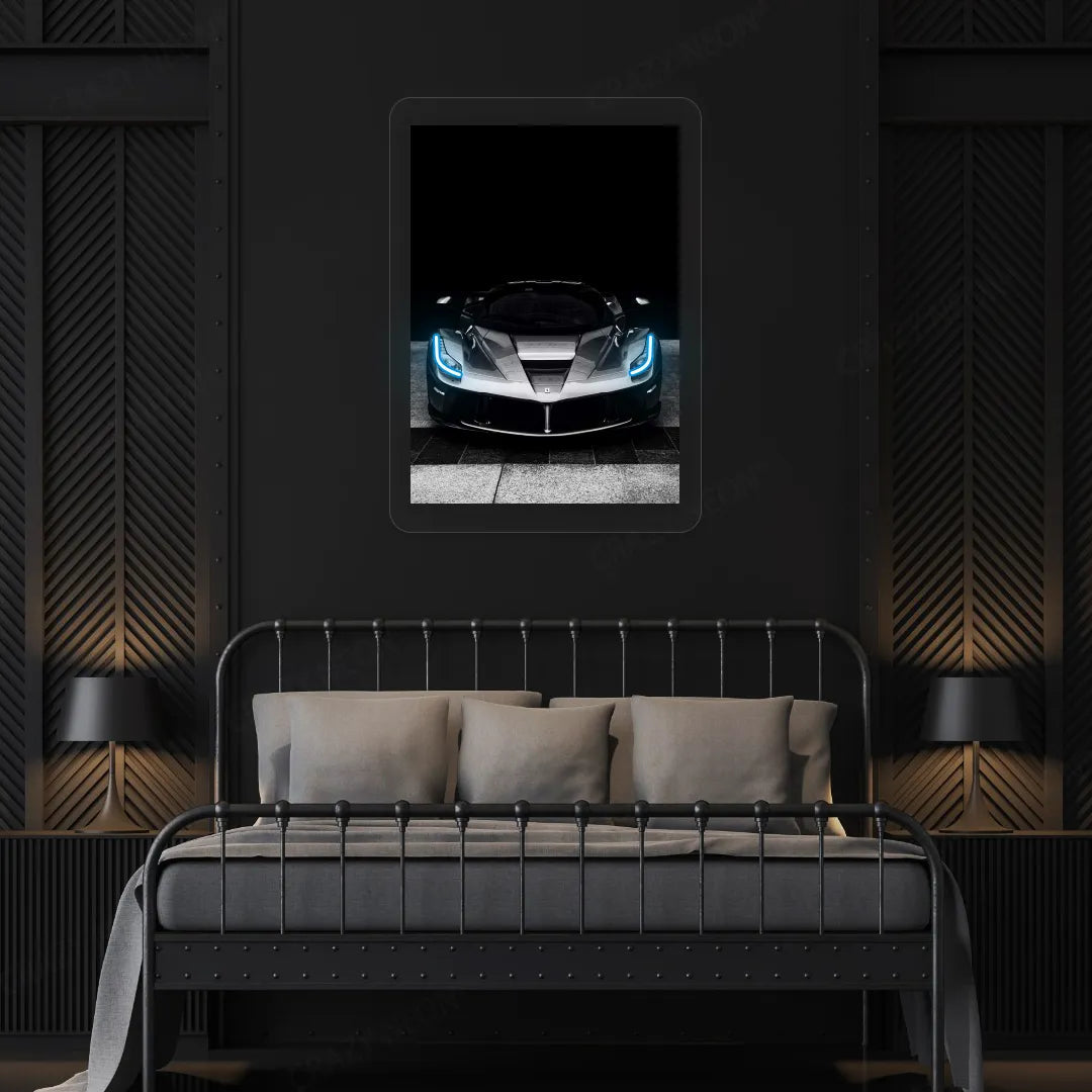 LaFerrari Hypercar Headlight Neon Artwork Sign