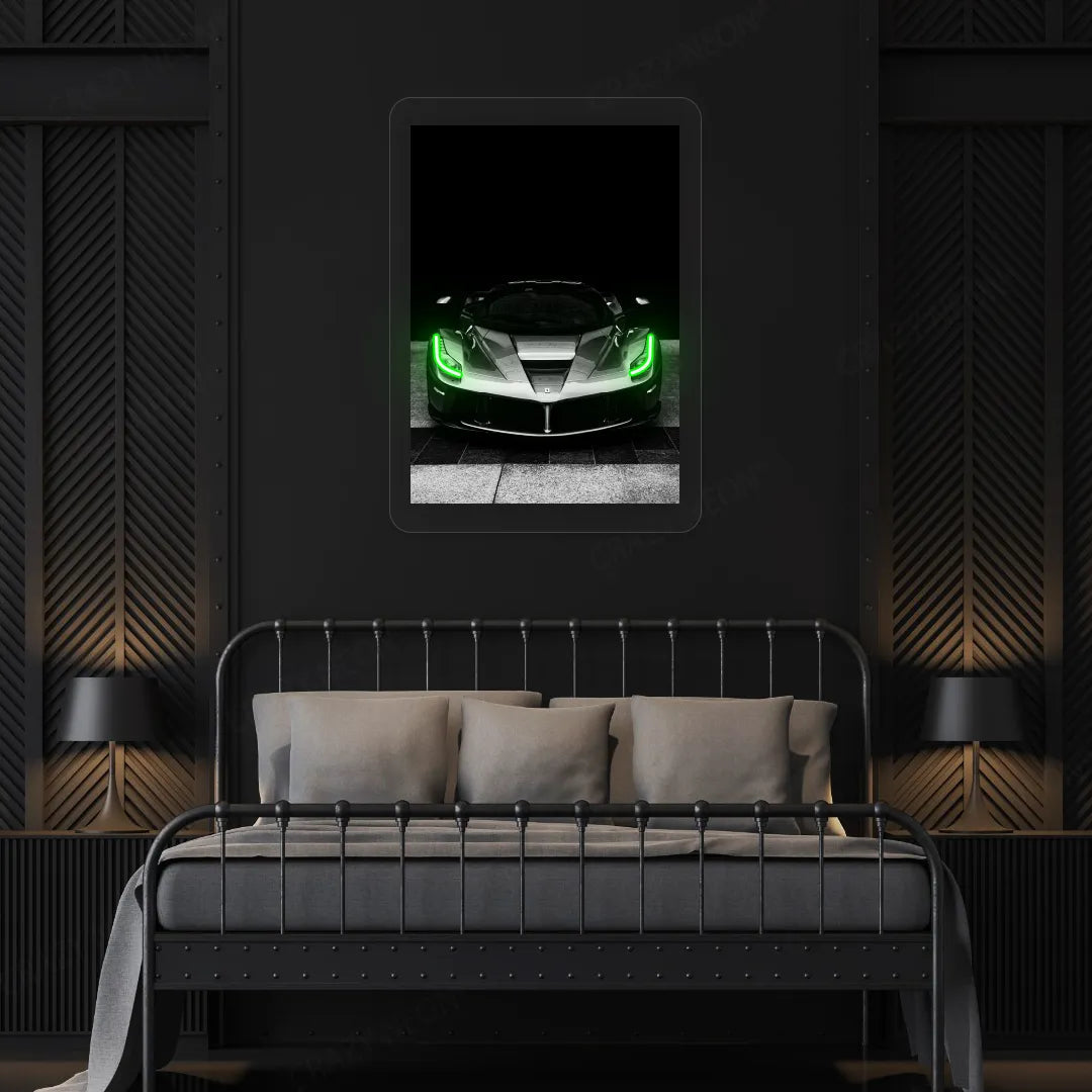 LaFerrari Hypercar Headlight Neon Artwork Sign