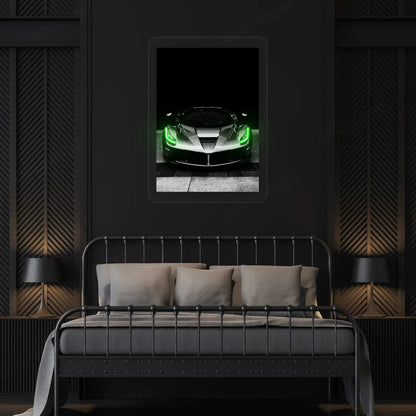 LaFerrari Hypercar Headlight Neon Artwork Sign