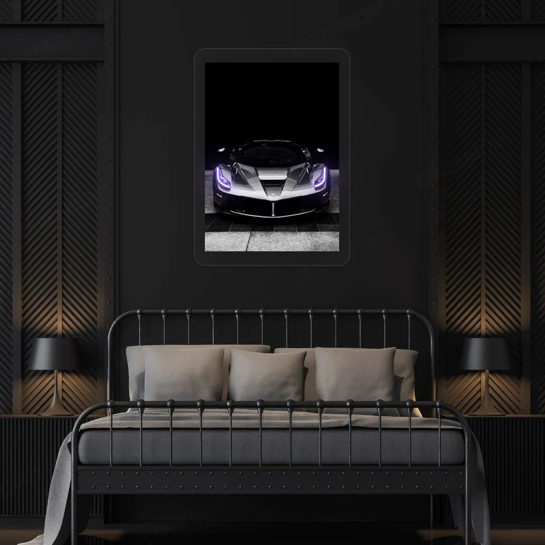 LaFerrari Hypercar Headlight Neon Artwork Sign