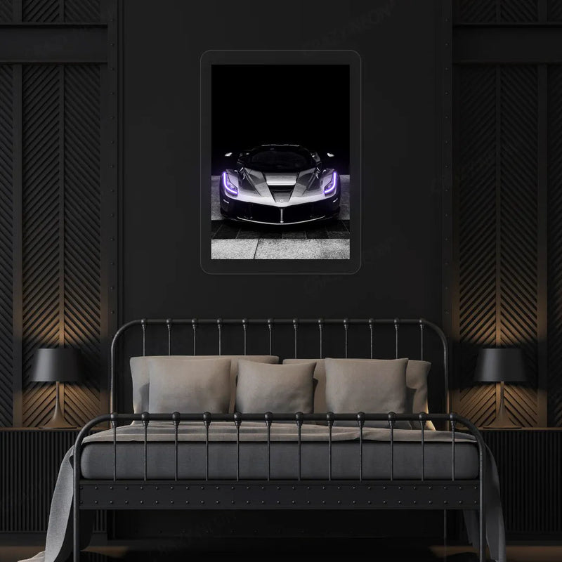 LaFerrari Hypercar Headlight Neon Artwork Sign