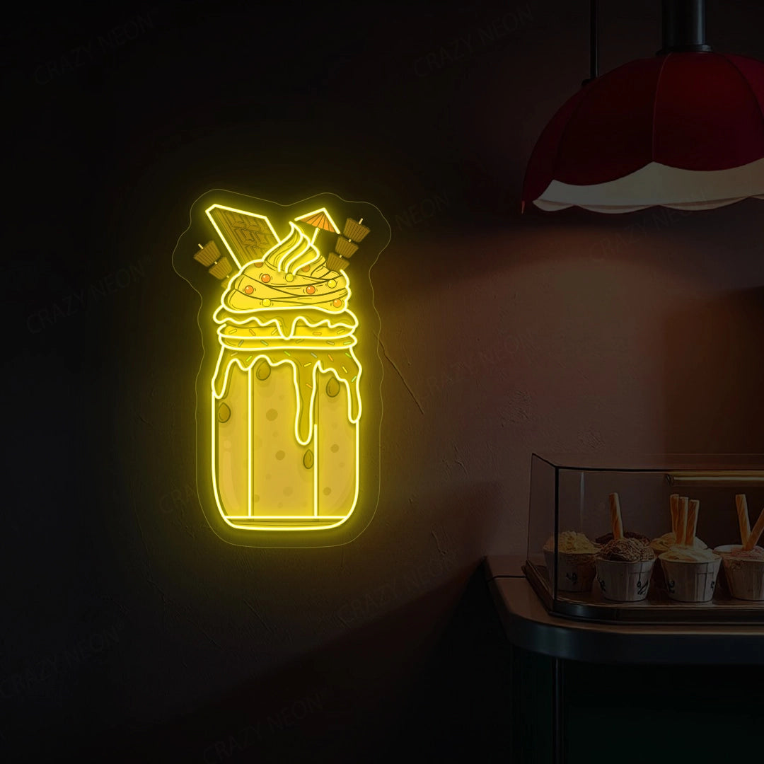 Milkshake Neon Artwork Sign