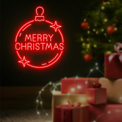 Merry Christmas Ornament (Jingle Bell) Neon Sign