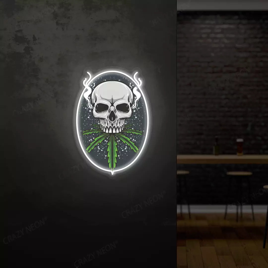 Skull Cannabis Neon Artwork Sign