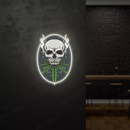 Skull Cannabis Neon Artwork Sign