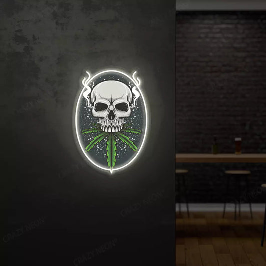 Skull Cannabis Neon Artwork Sign