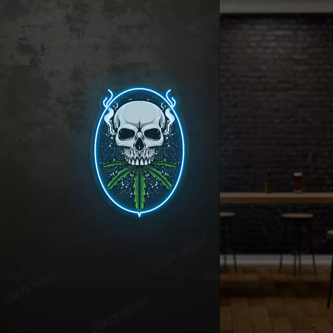Skull Cannabis Neon Artwork Sign