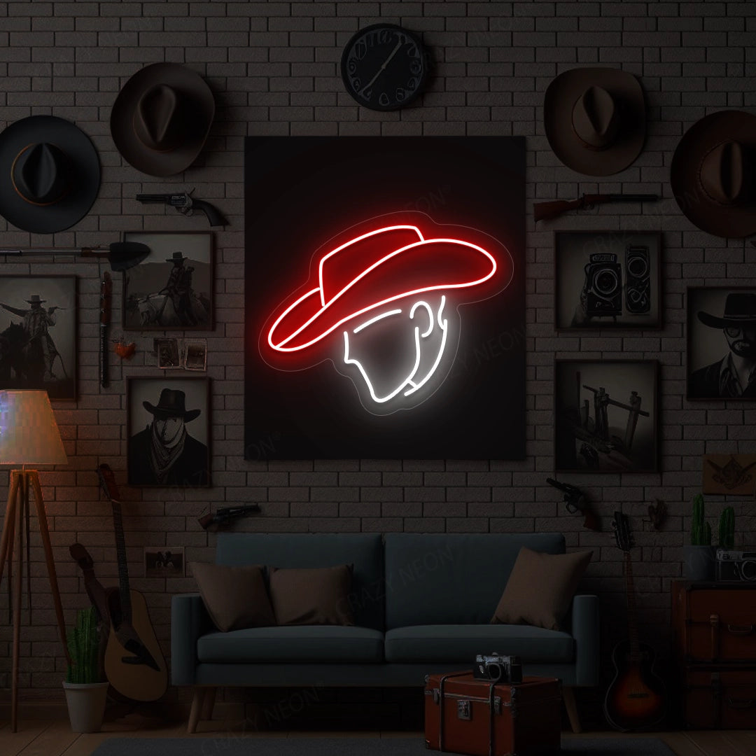 Cowboy Outline Silhouette Neon Sign