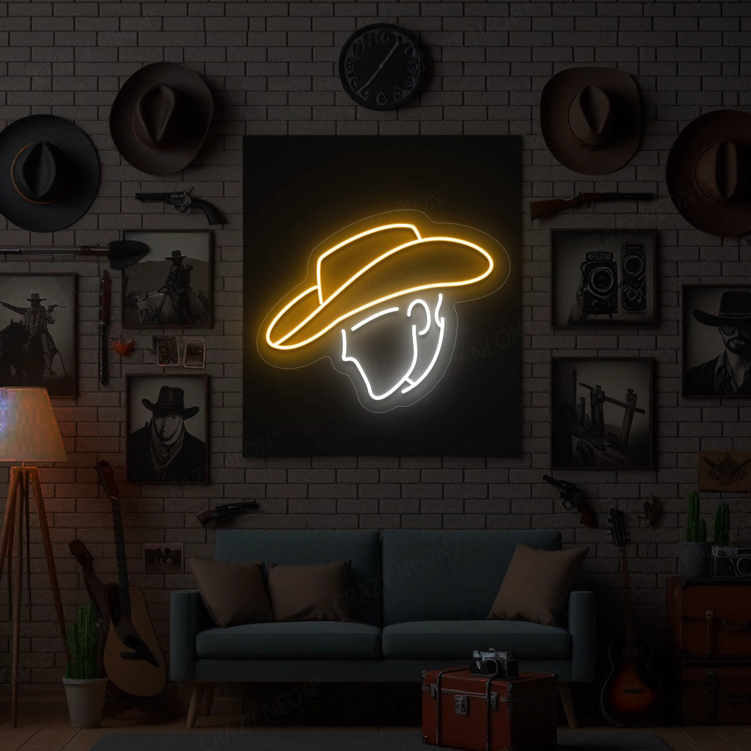 Cowboy Outline Silhouette Neon Sign