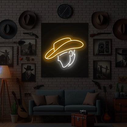 Cowboy Outline Silhouette Neon Sign