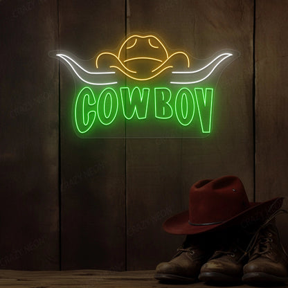 Longhorn Cowboy Neon Sign