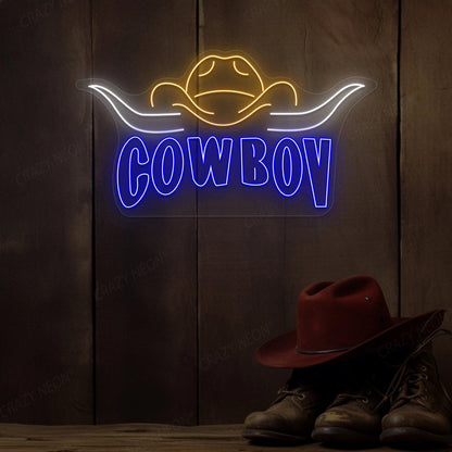 Longhorn Cowboy Neon Sign