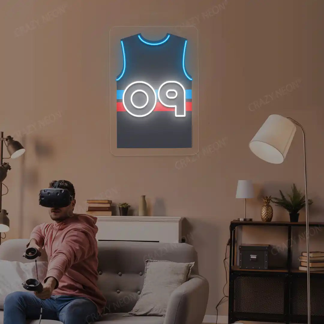 DET Jersey Basketball Neon Artwork Sign