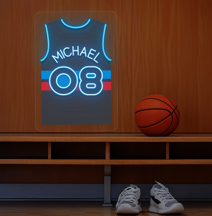 Personalized DET Jersey Basketball Neon Artwork Sign