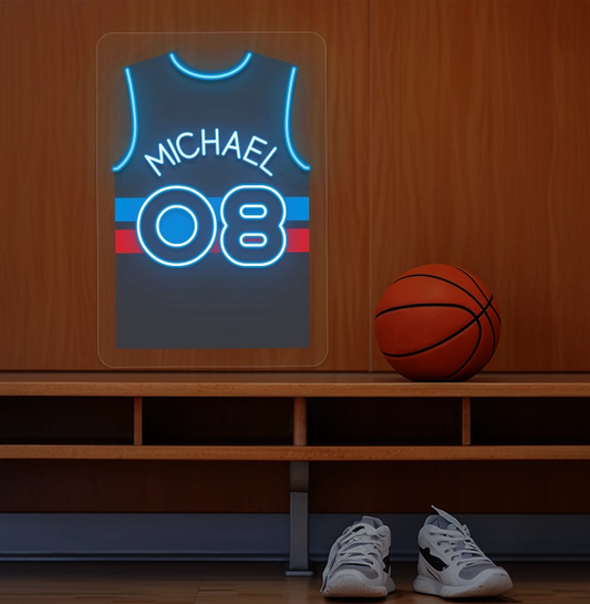 Personalized DET Jersey Basketball Neon Artwork Sign