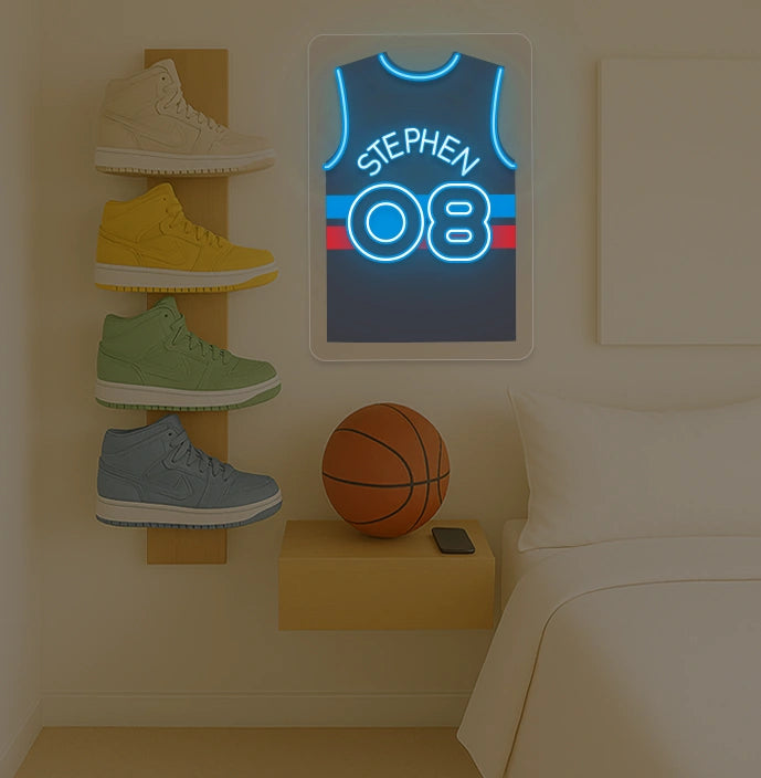 Personalized DET Jersey Basketball Neon Artwork Sign