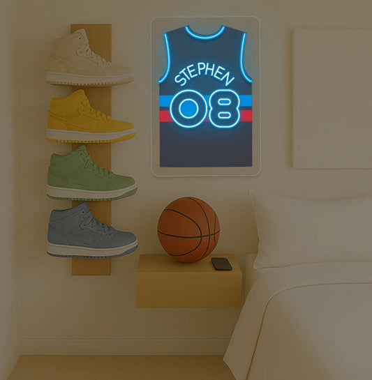 Personalized DET Jersey Basketball Neon Artwork Sign