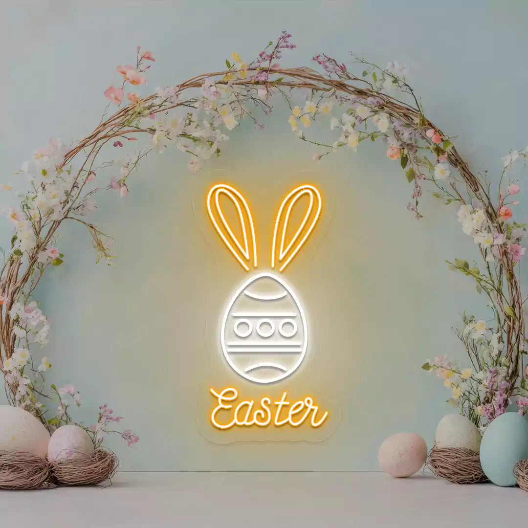 Easter Bunny Egg Neon Sign