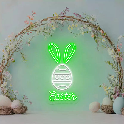 Easter Bunny Egg Neon Sign