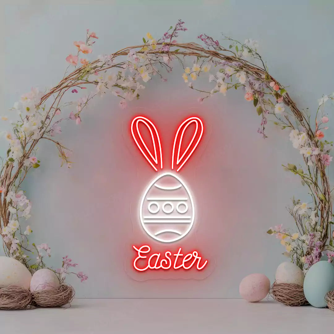 Easter Bunny Egg Neon Sign