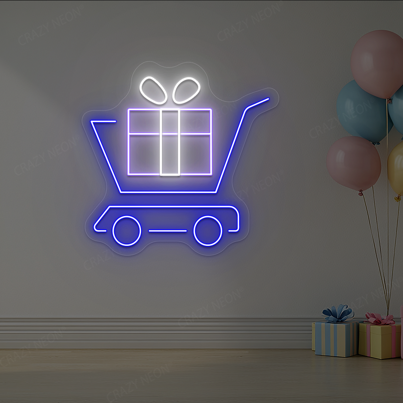 Shopping Cart Gift Neon Sign