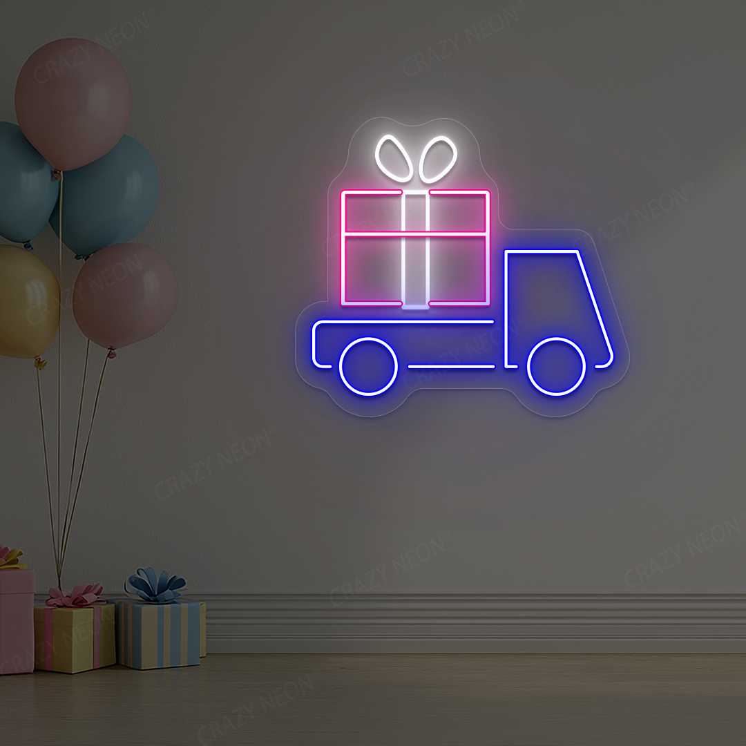 Gift Delivery Truck Neon Sign