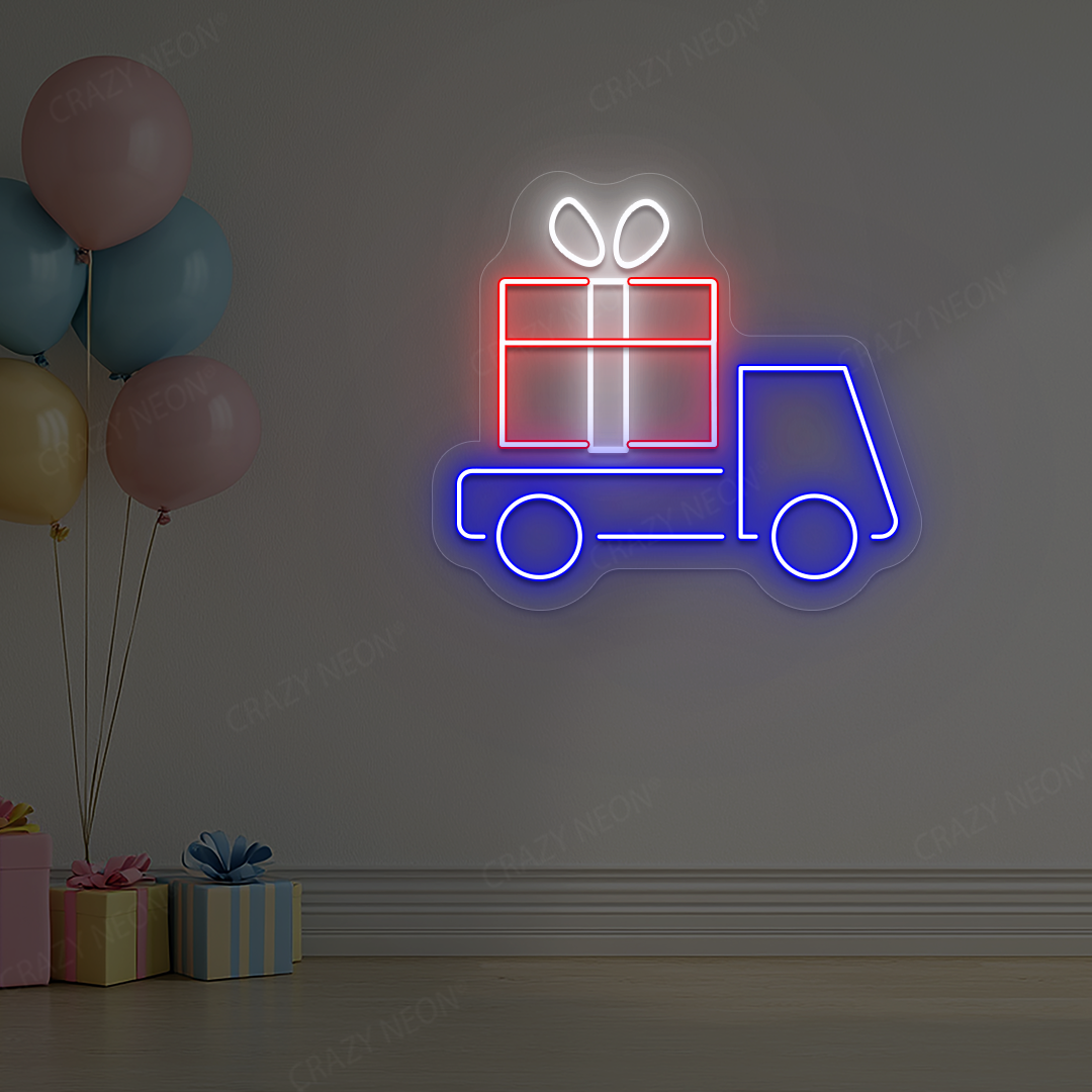 Gift Delivery Truck Neon Sign