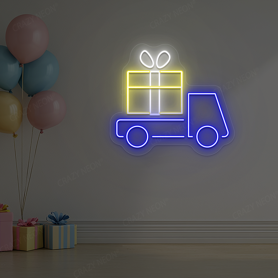 Gift Delivery Truck Neon Sign
