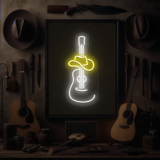 Cowboy Guitar & Hat Neon Sign
