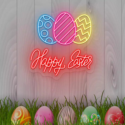 Happy Easter Eggs Neon Signs