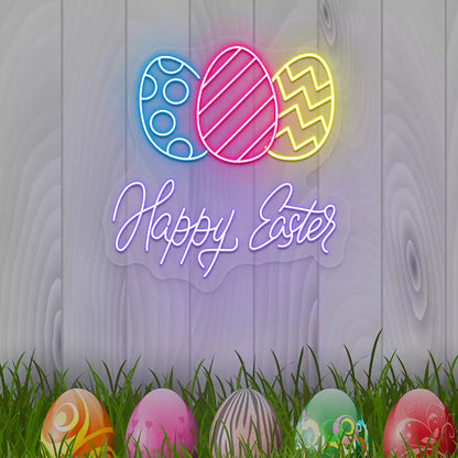 Happy Easter Eggs Neon Signs