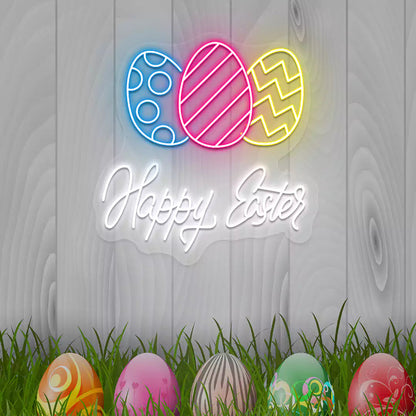 Happy Easter Eggs Neon Signs