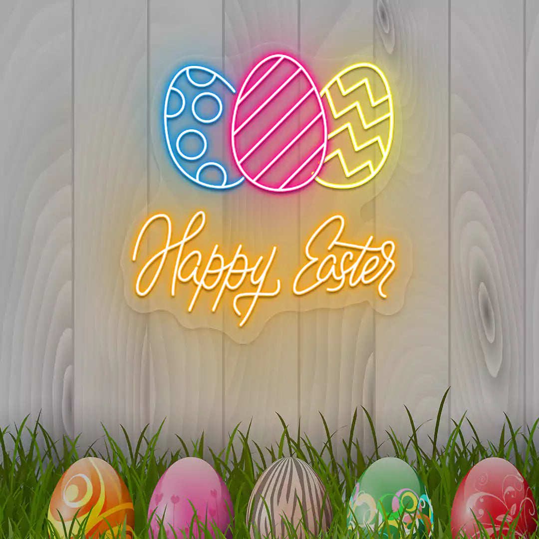 Happy Easter Eggs Neon Signs