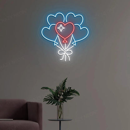Heart Shape Balloons Neon Sign