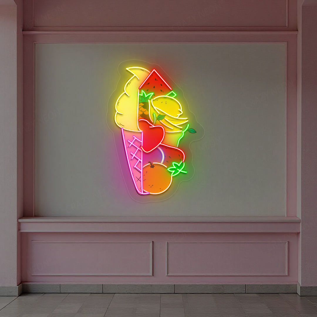 Ice-cream Cone Neon Artwork Sign