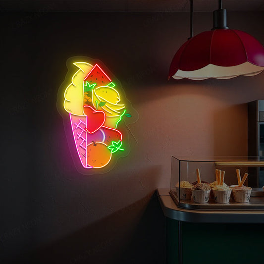 Ice-cream Cone Neon Artwork Sign